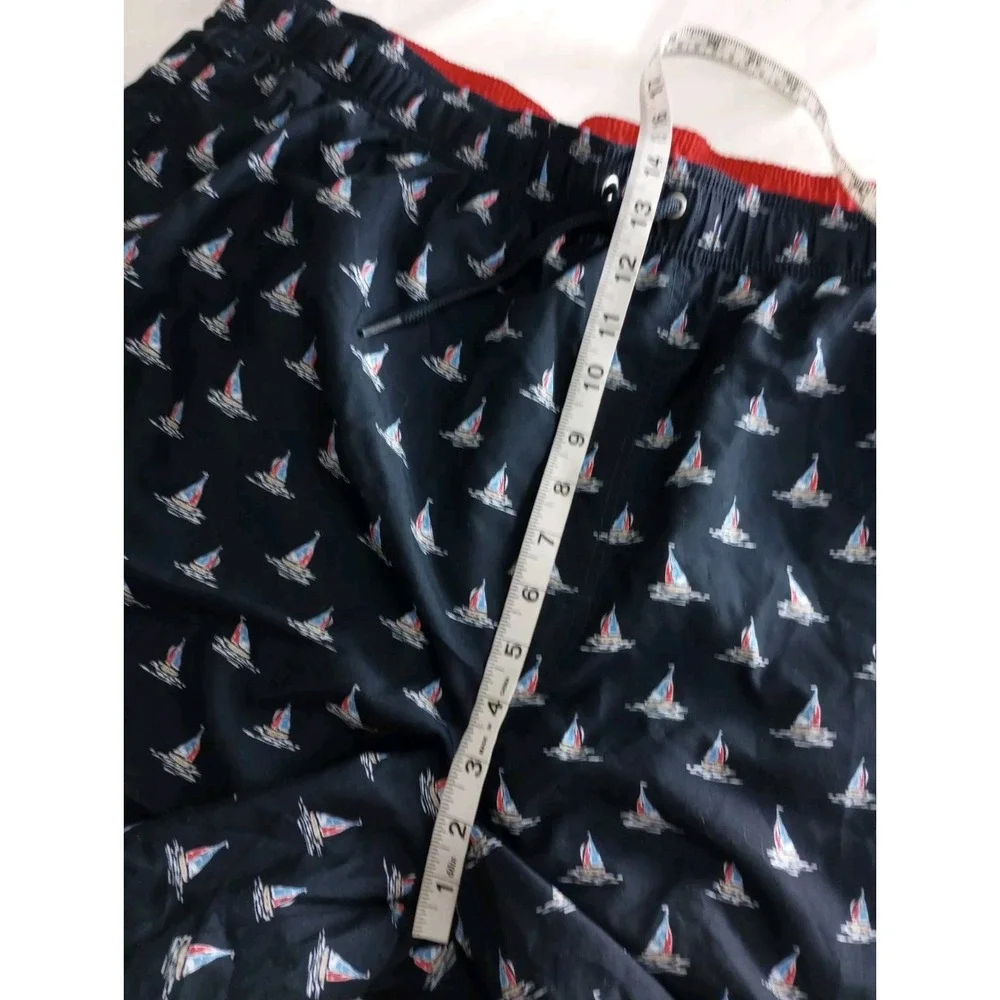 Croft & Barrow Mens  Sail Boat Beach Nautical Blue Swim Shorts Trunks  XXL 2XL